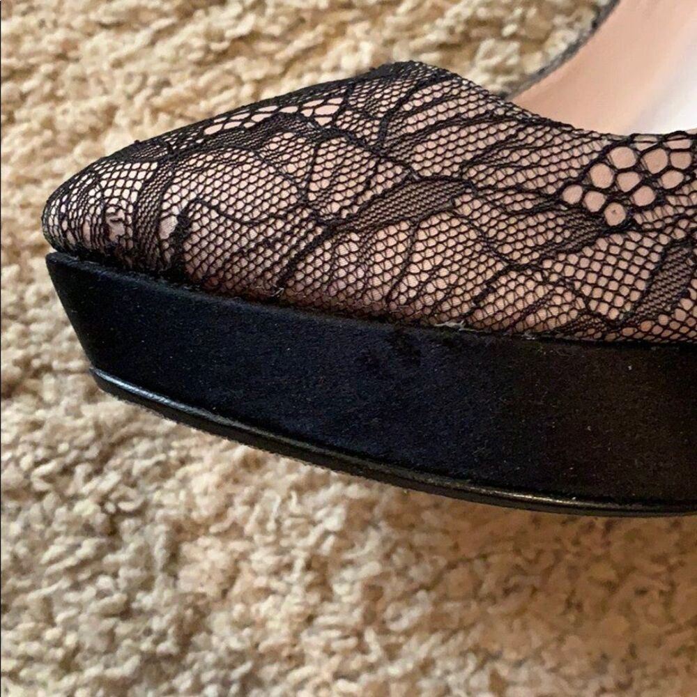 Glint Black Lace Stiletto Heels Size 7.5 AS-IS Special Occasion Pump - Picture 3 of 7